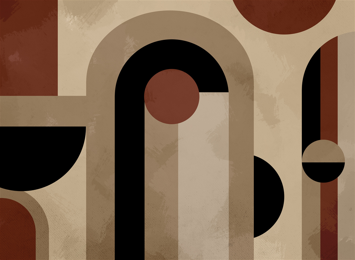 Фотошпалери коричневі відтінки абстрактних форм