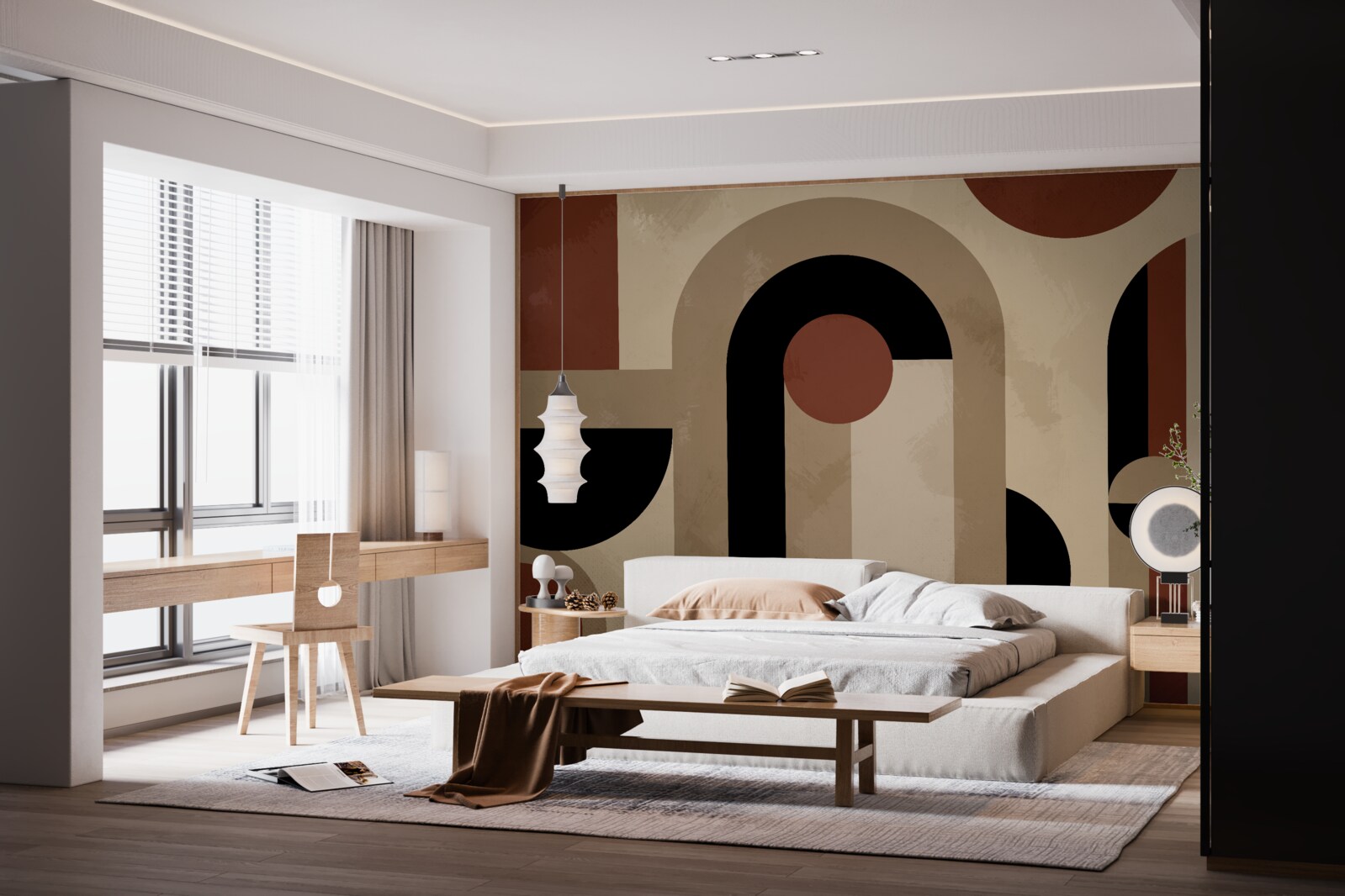 Фотошпалери коричневі відтінки абстрактних форм