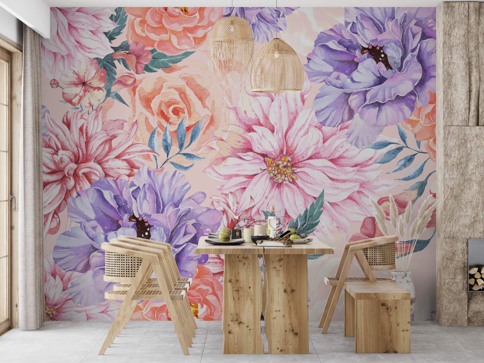 Фотошпалери асортимент яскравих весняних квітів