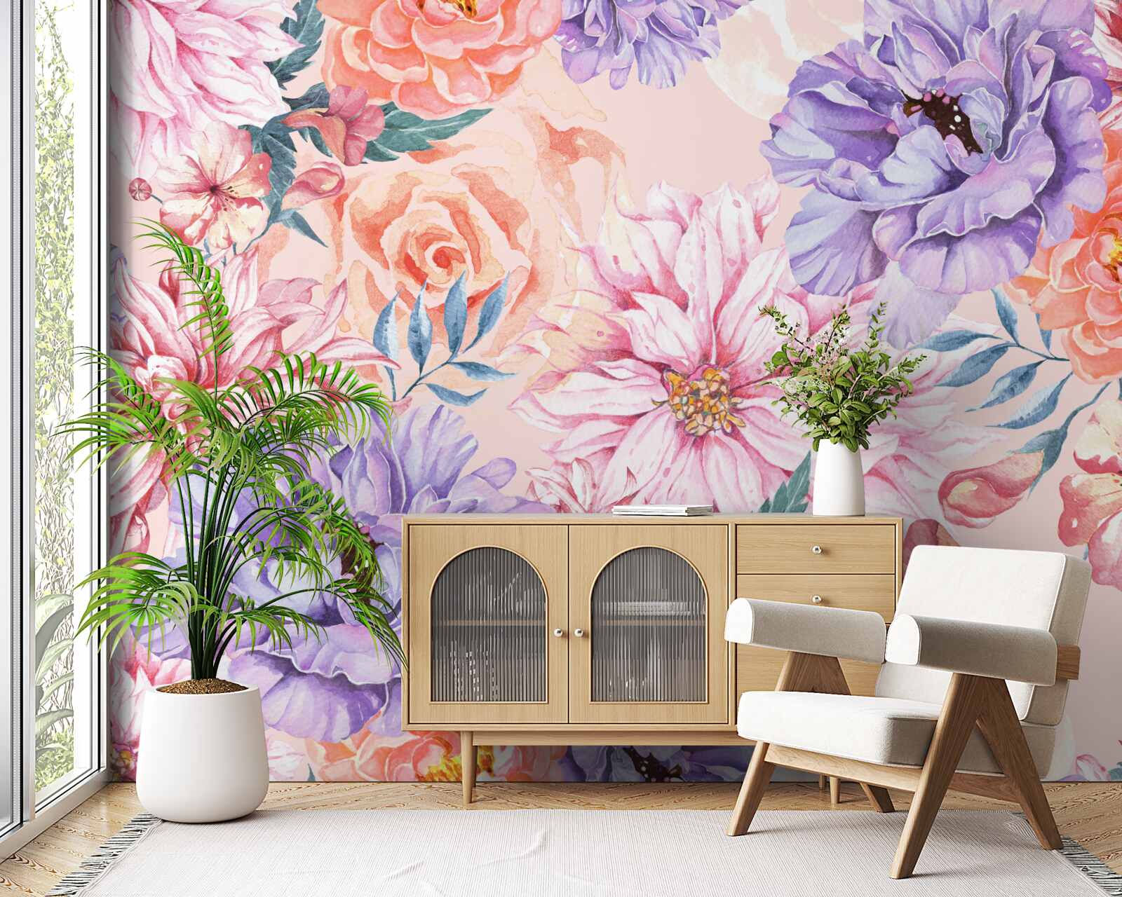 Фотошпалери асортимент яскравих весняних квітів