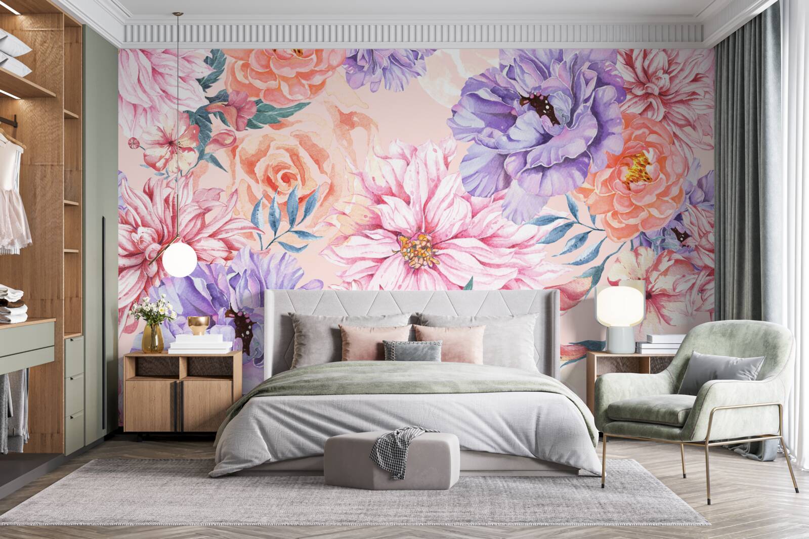 Фотошпалери асортимент яскравих весняних квітів