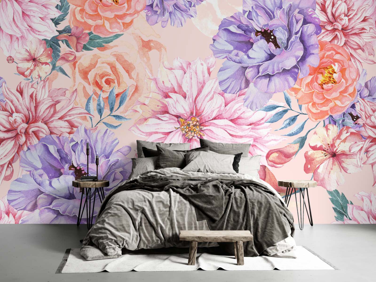 Фотошпалери асортимент яскравих весняних квітів