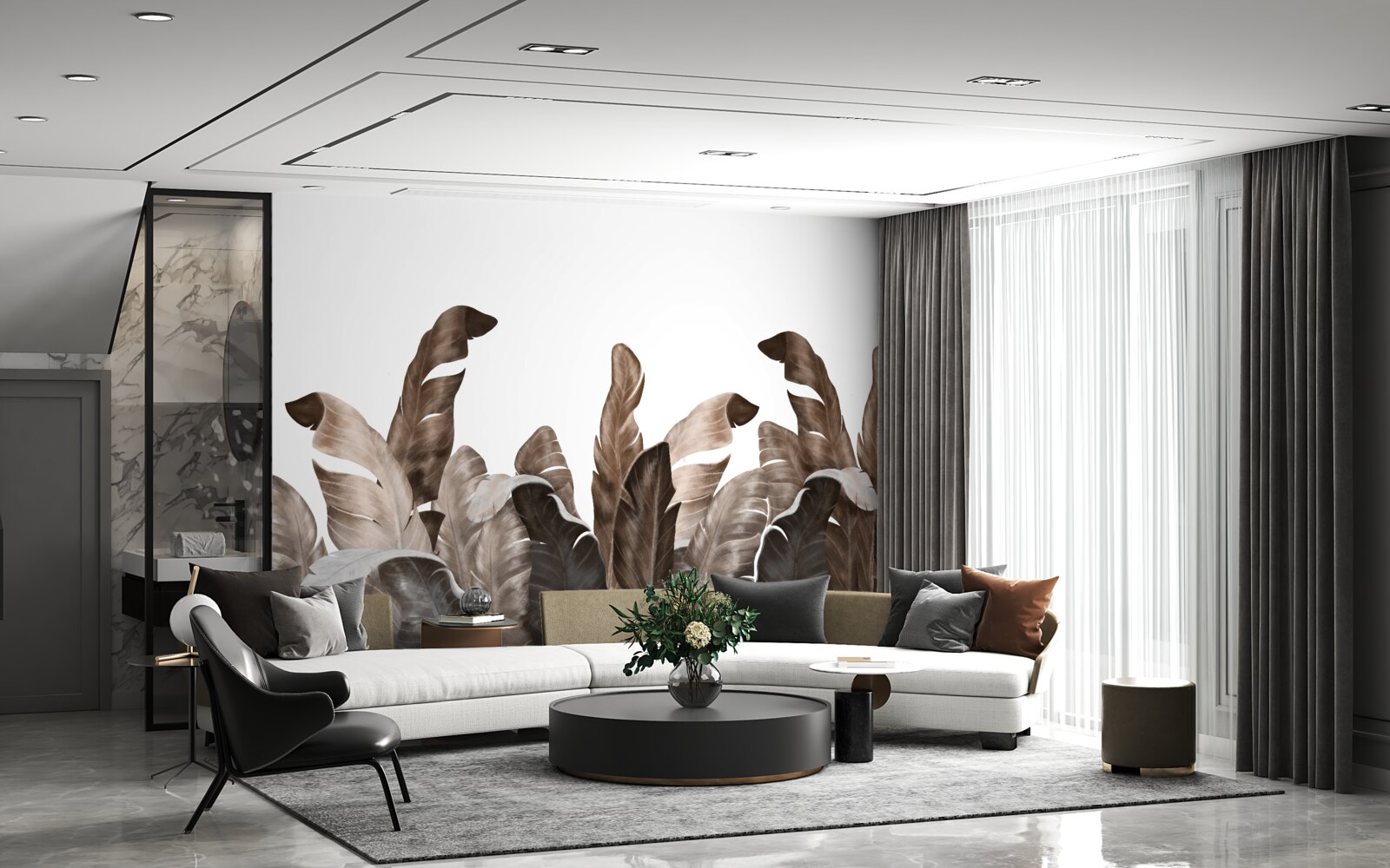 Фотошпалери тропічне листя, що гойдається на вітрі