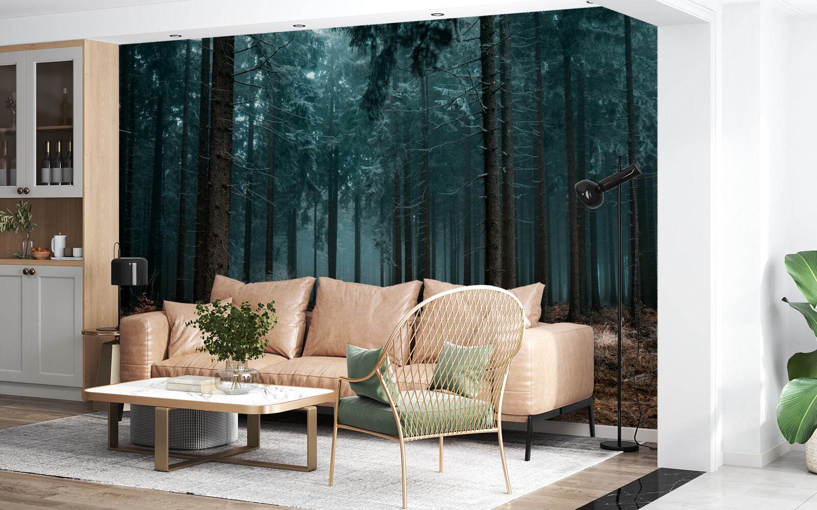 Фотошпалери цінна стежка в густий туманний ліс