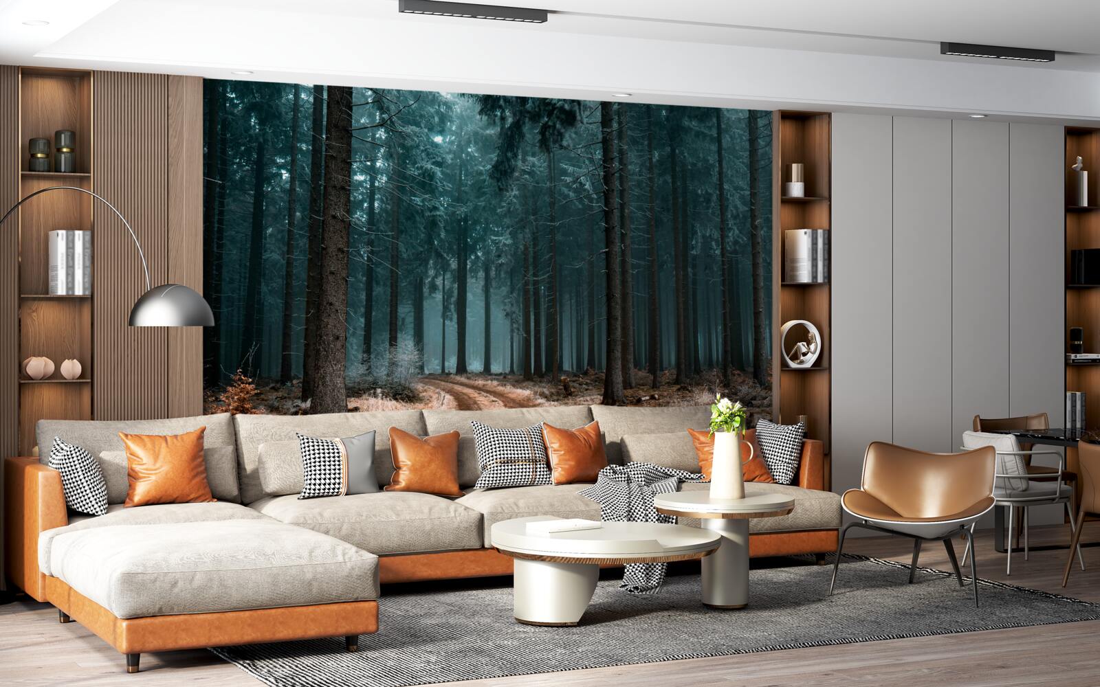 Фотошпалери цінна стежка в густий туманний ліс