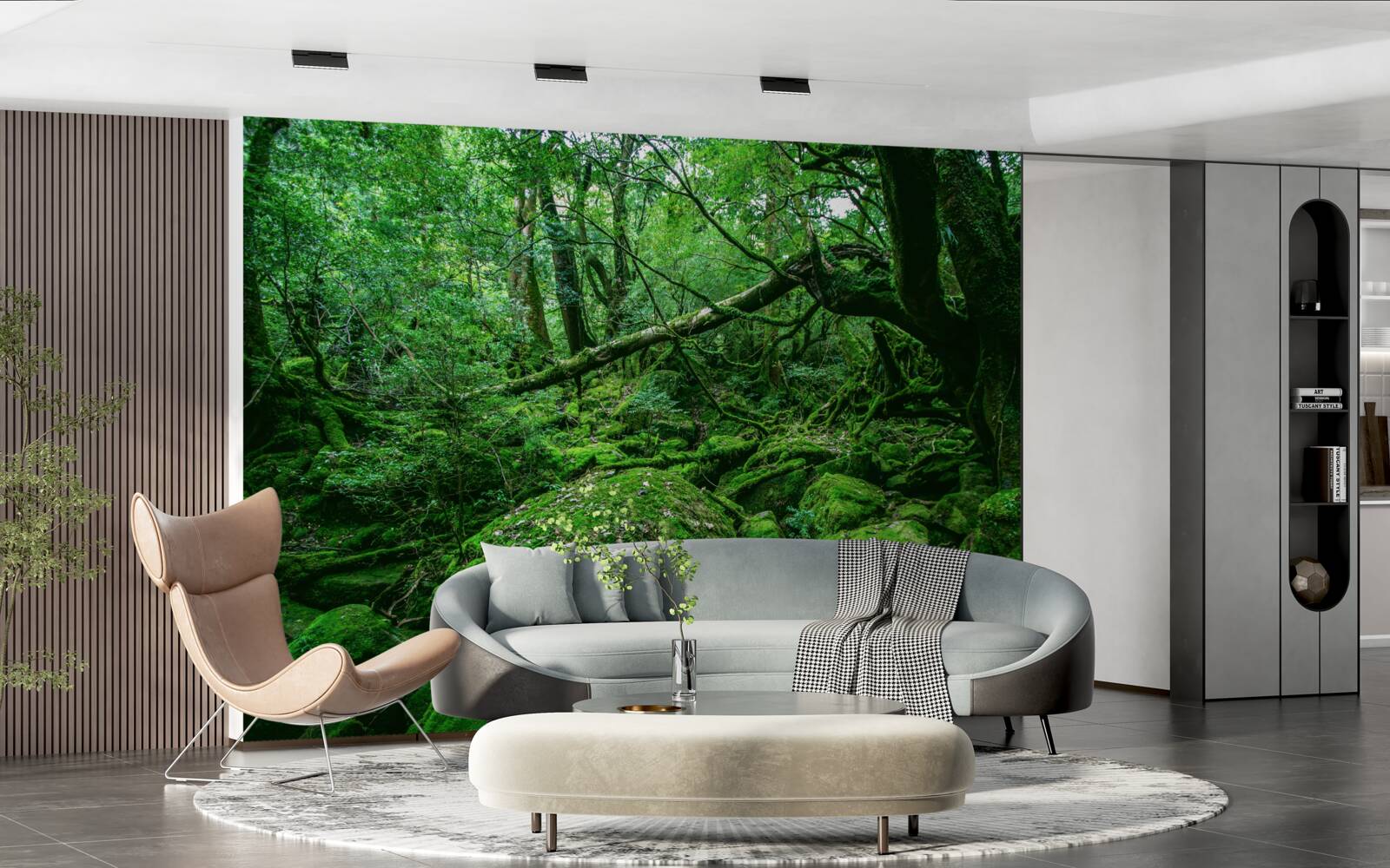 Фотошпалери ліс, рясно зелений, без сонячного світла