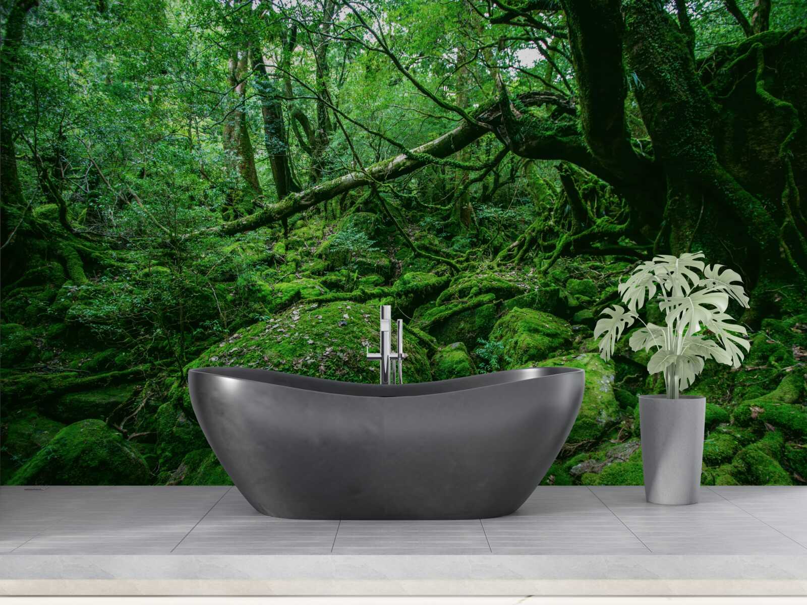 Фотошпалери ліс, рясно зелений, без сонячного світла