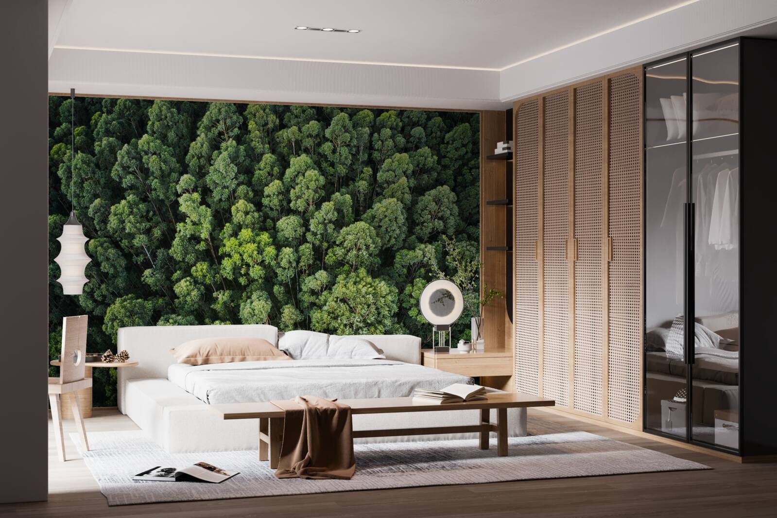 Фотошпалери лісові дерева із зеленими кронами