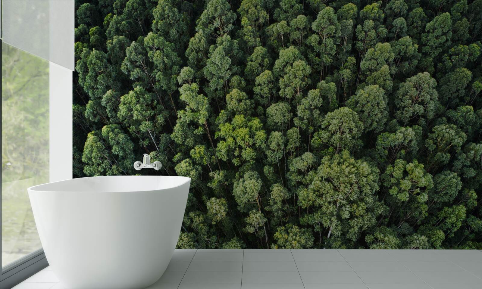 Фотошпалери лісові дерева із зеленими кронами