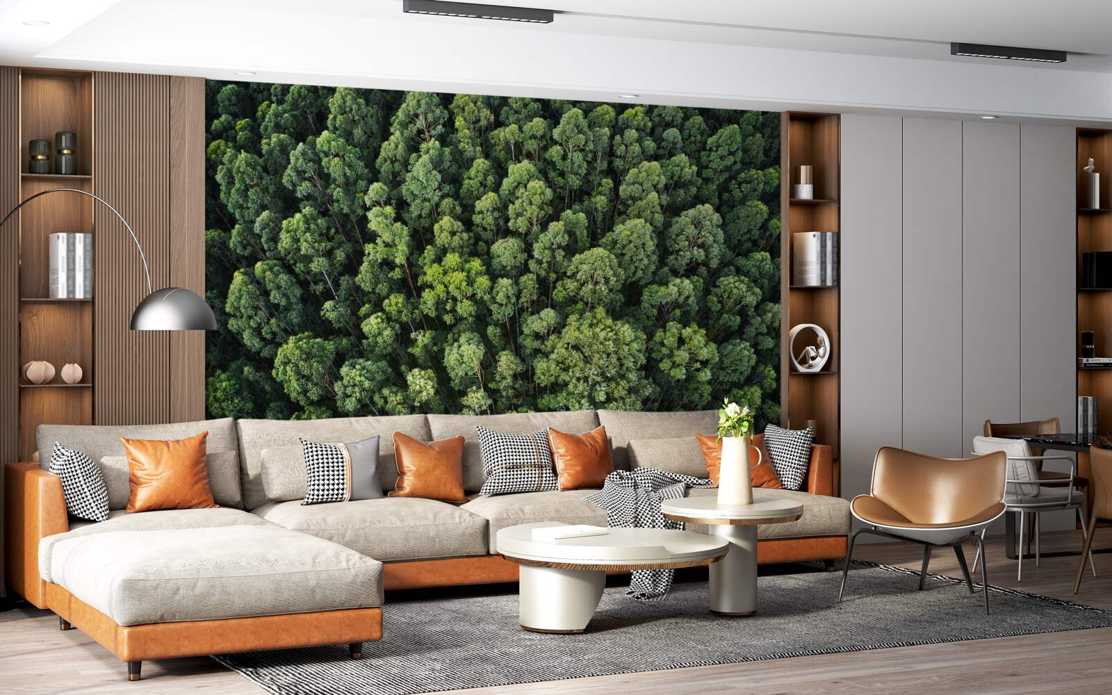 Фотошпалери лісові дерева із зеленими кронами