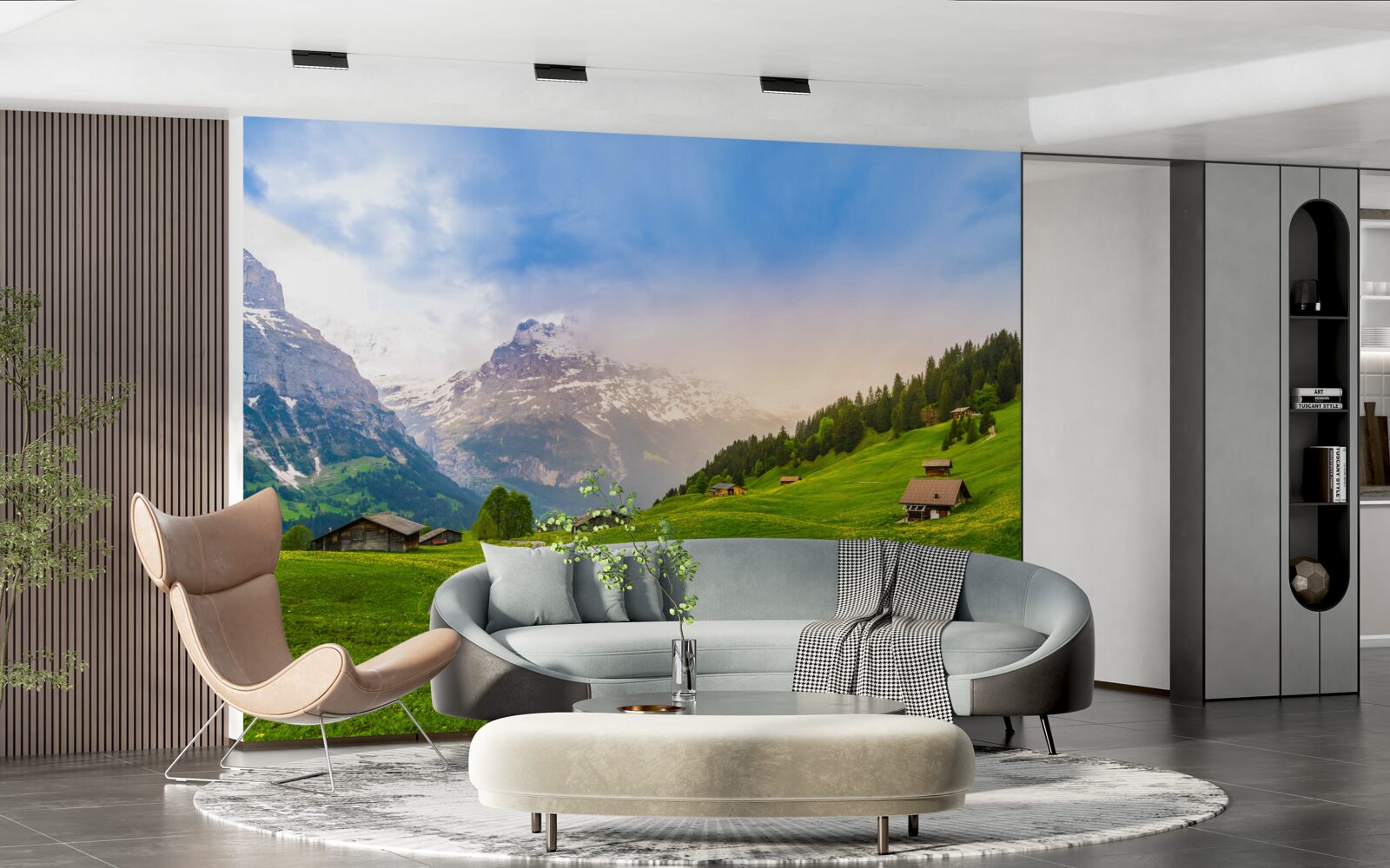 Фотошпалери Шлях через зелені льодовики до гір