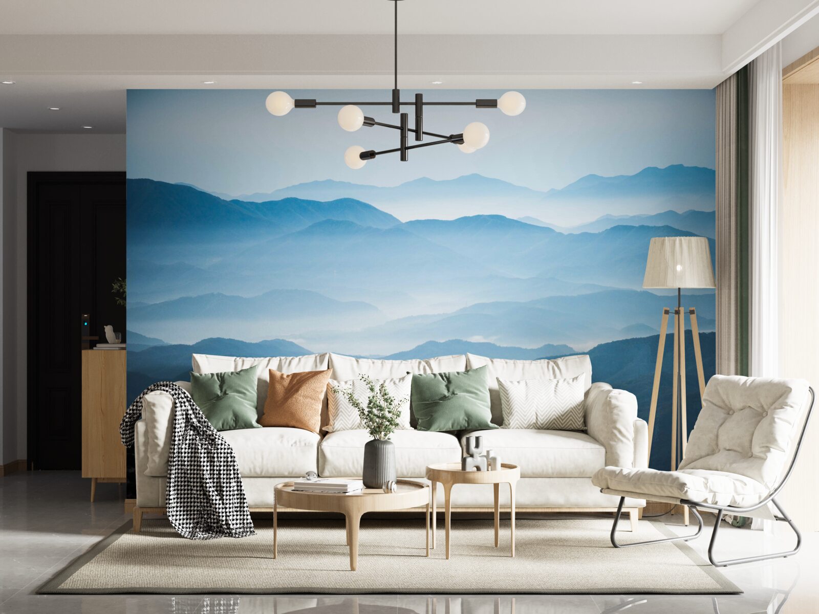 Фотошпалери ранковий туман огортає гірські вершини