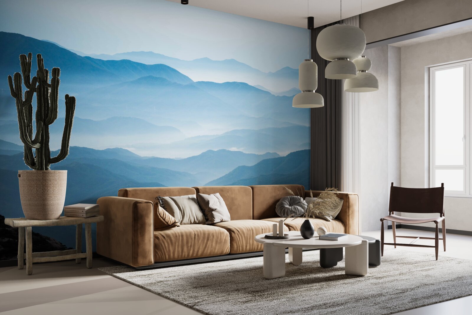 Фотошпалери ранковий туман огортає гірські вершини