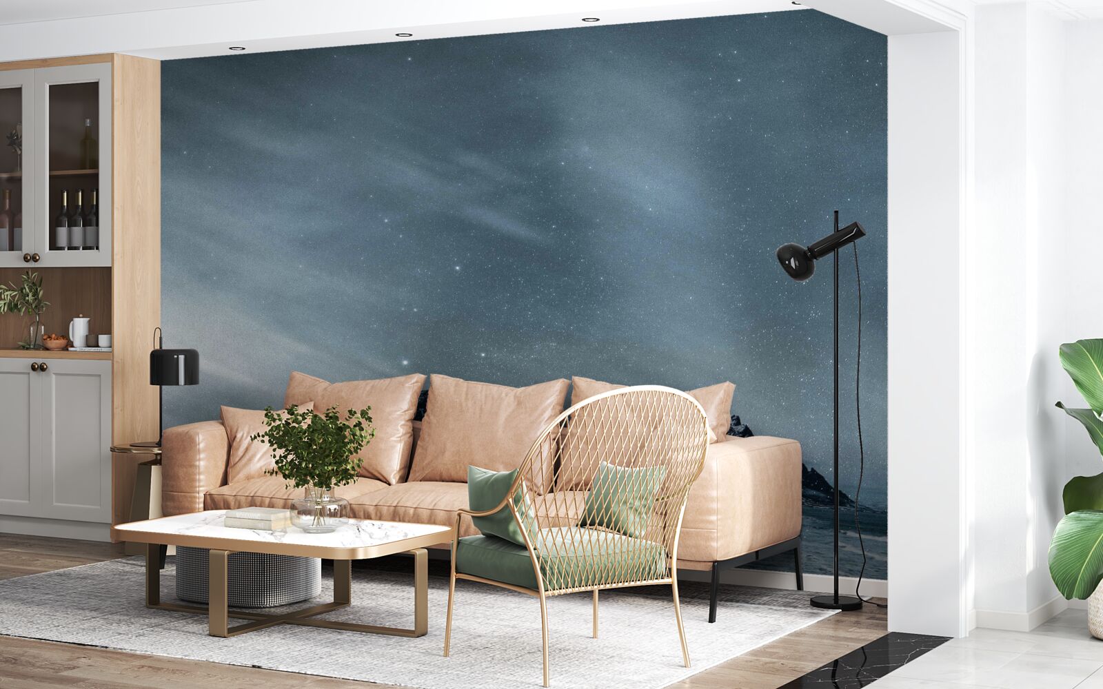 Фотошпалери зоряні білі ночі в Антарктиці