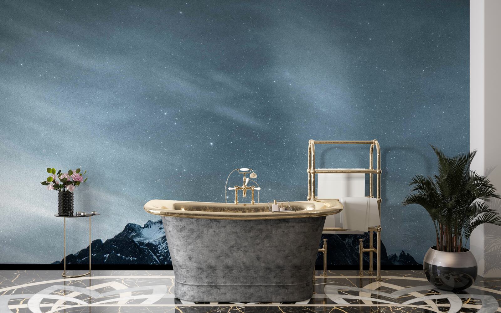 Фотошпалери зоряні білі ночі в Антарктиці