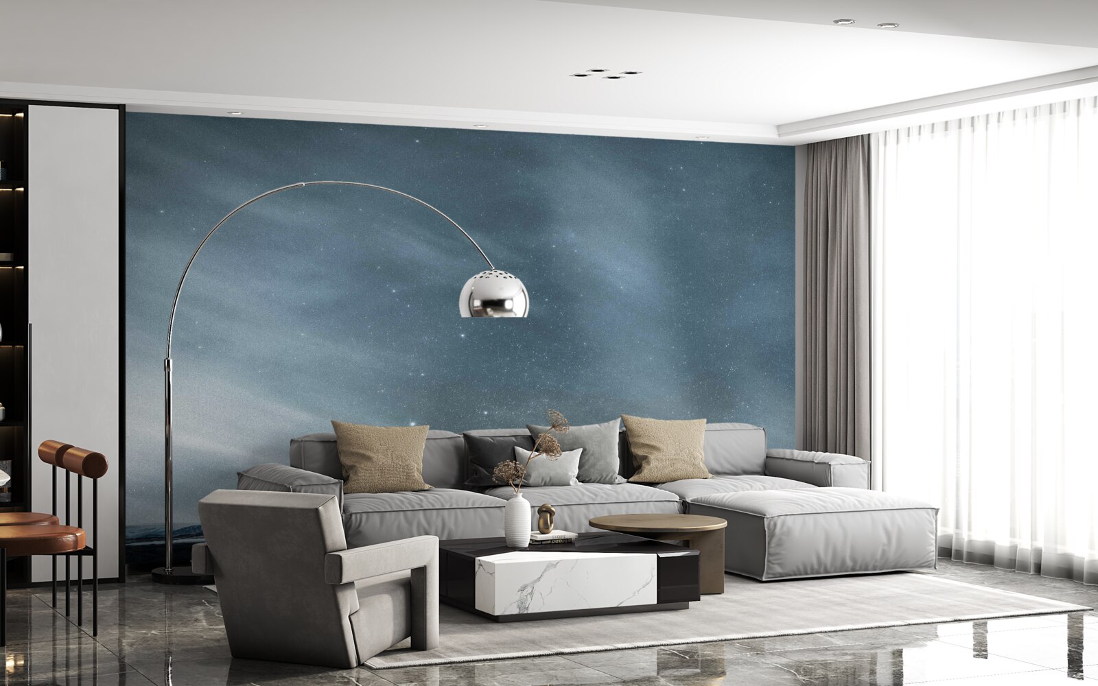 Фотошпалери зоряні білі ночі в Антарктиці