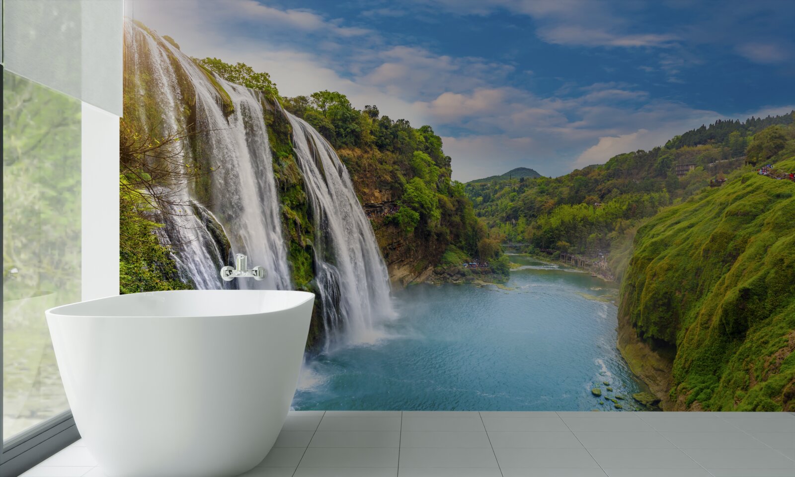 Фотошпалери могутній водоспад Хуангошу