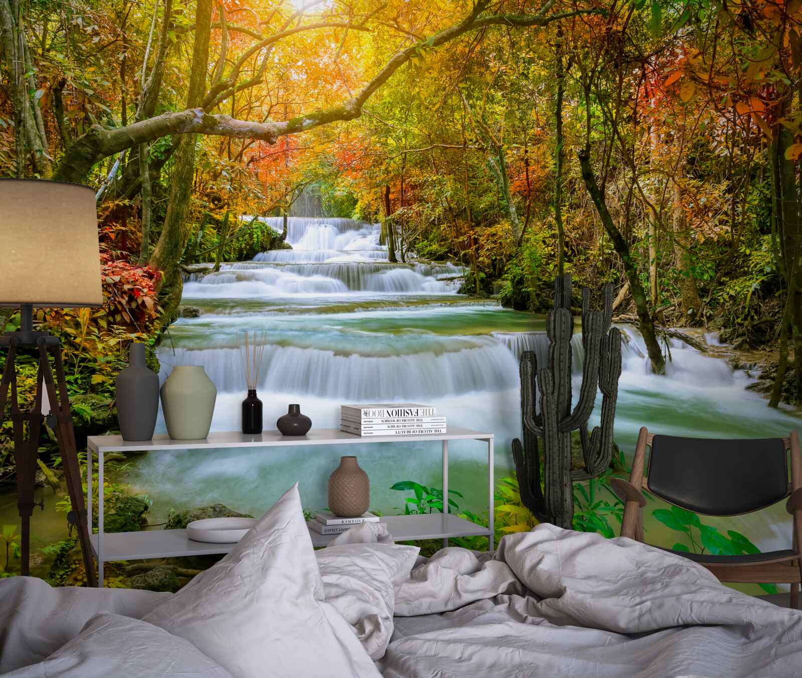 Фотошпалери величний водоспад у природі