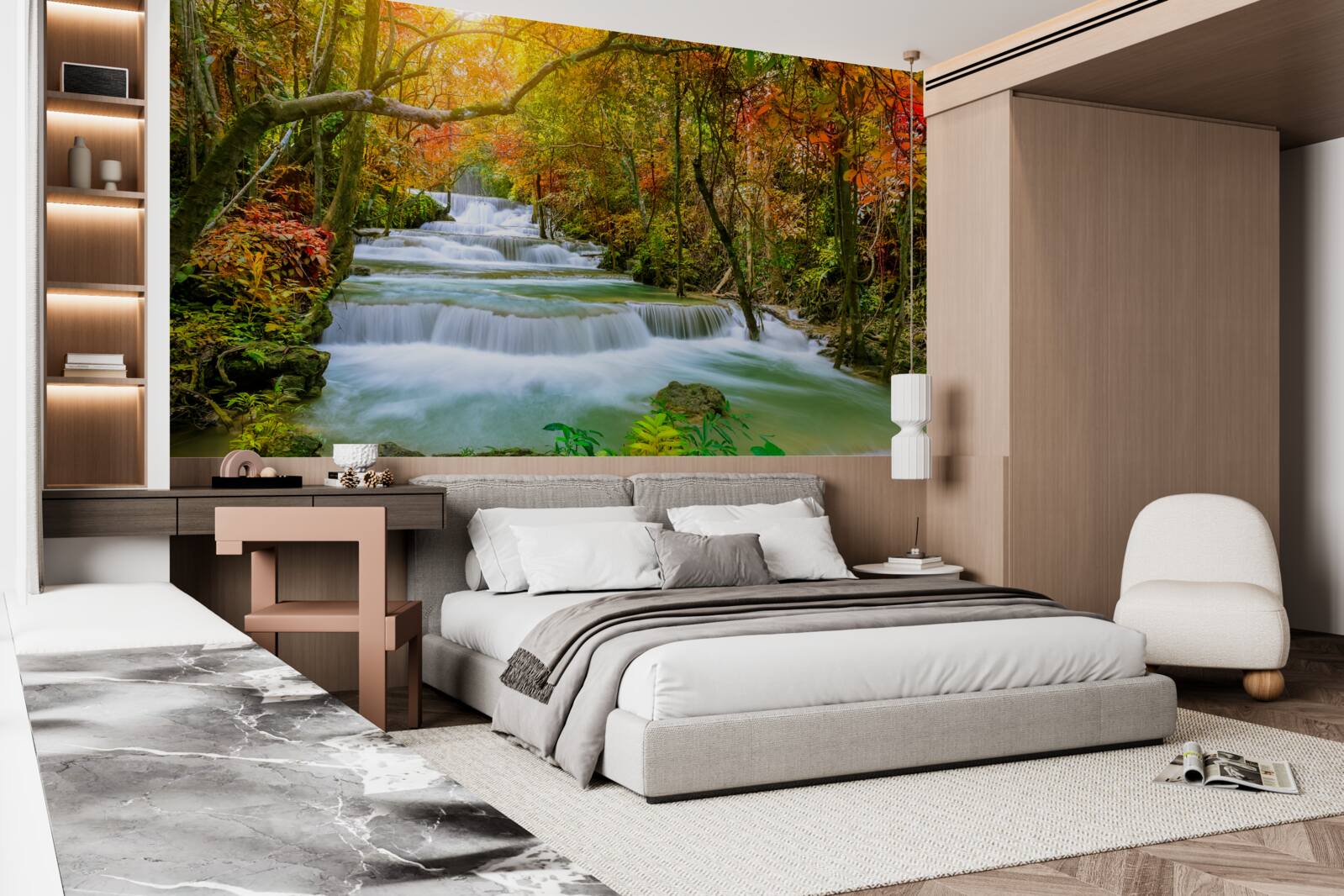 Фотошпалери величний водоспад у природі