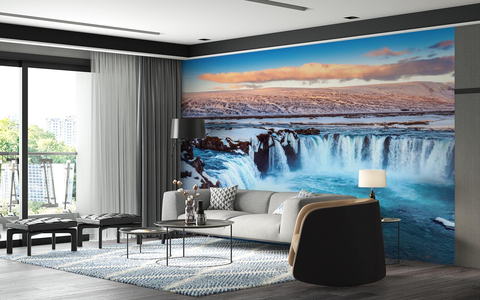 Фотошпалери чарівний водоспад Годафосс