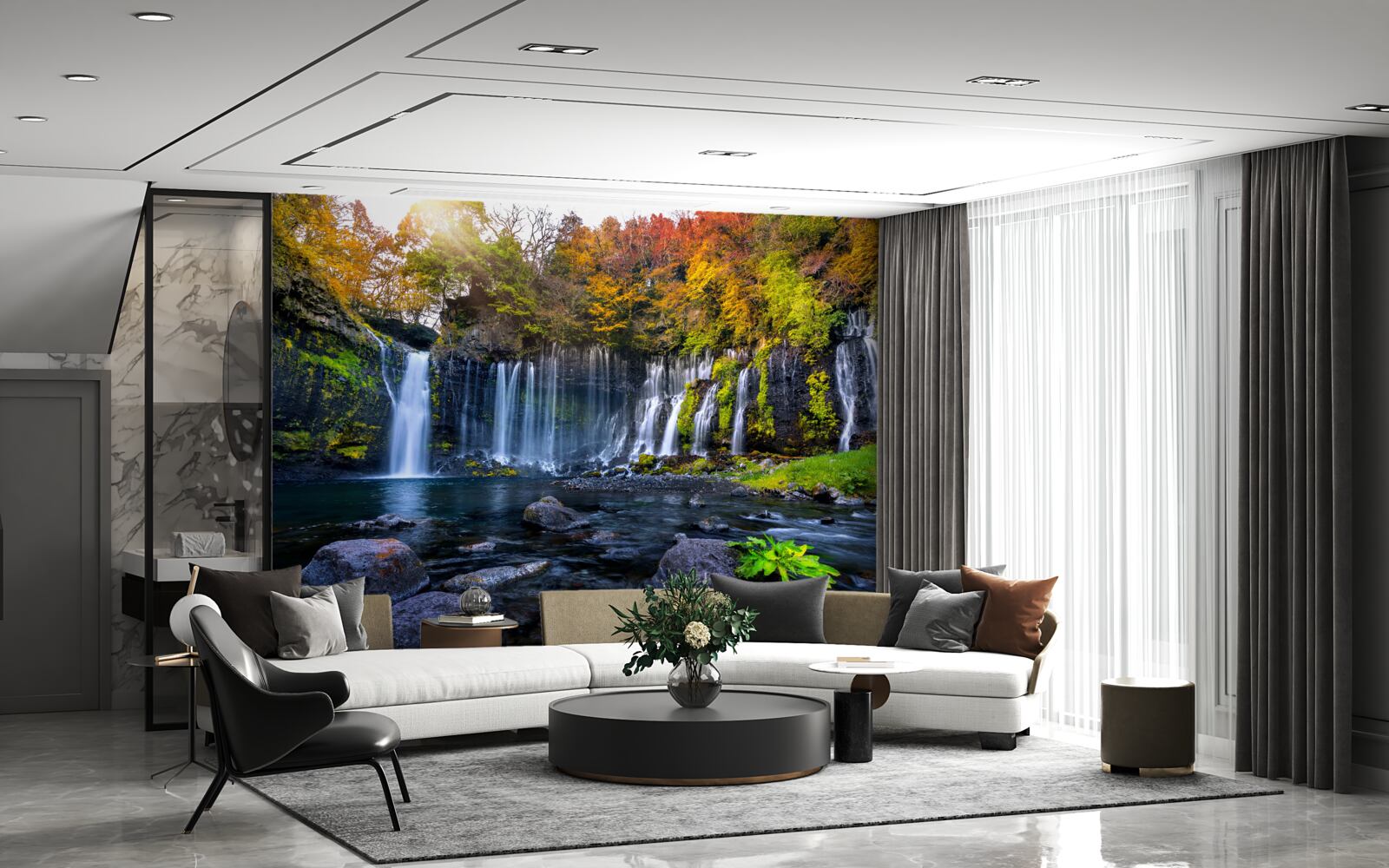 Фотошпалери ідилічні водоспади Сірайто