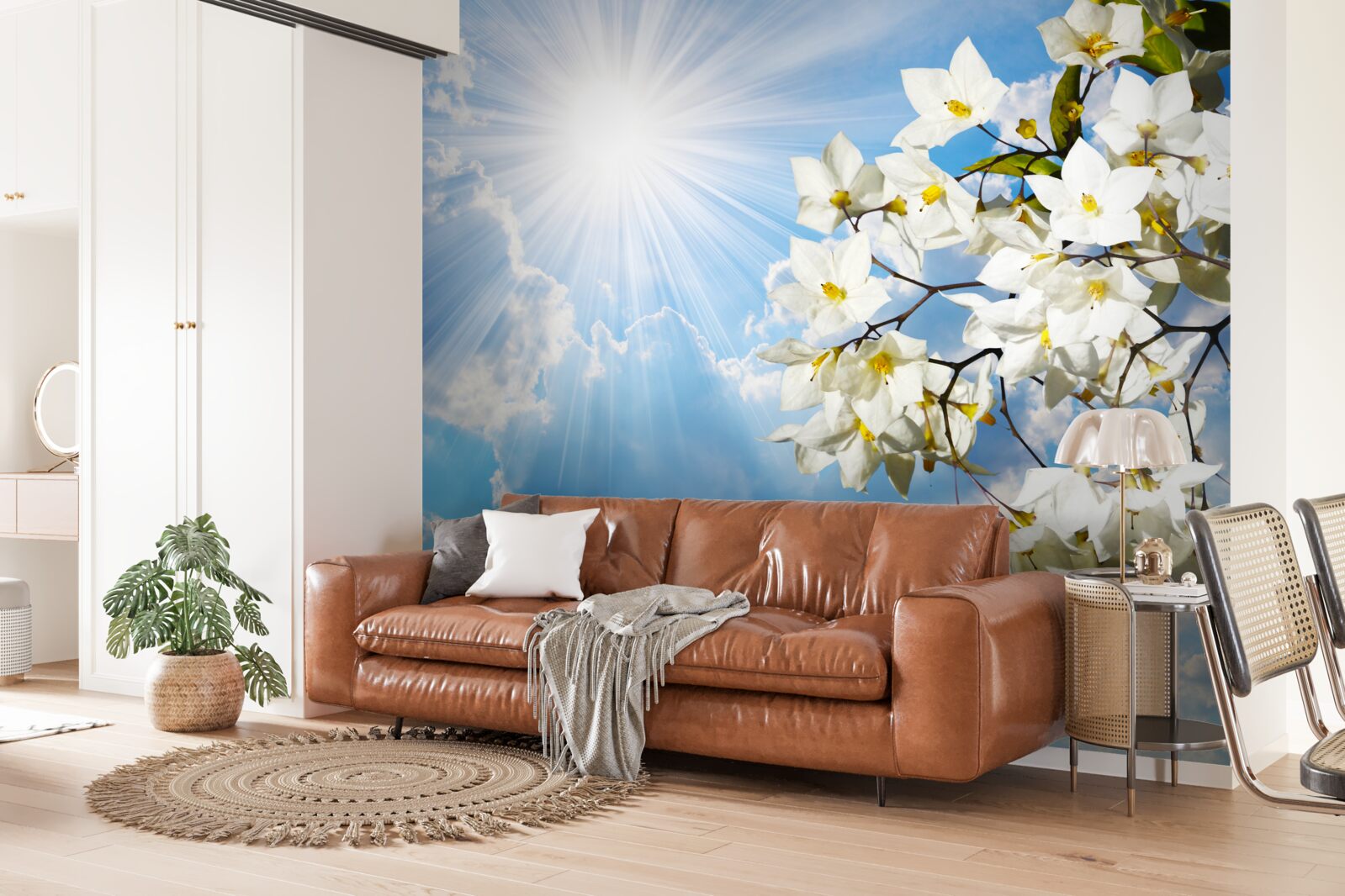 Фотошпалери квітуча гілка білосніжного жасмину