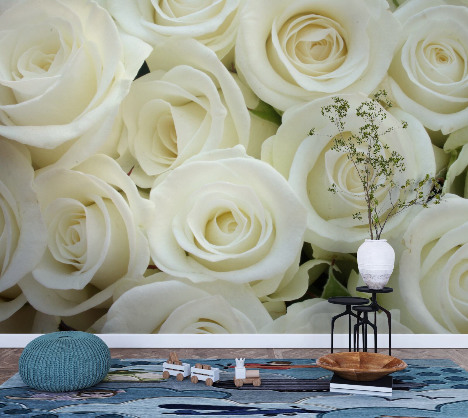 Фотошпалери букет містить білі троянди