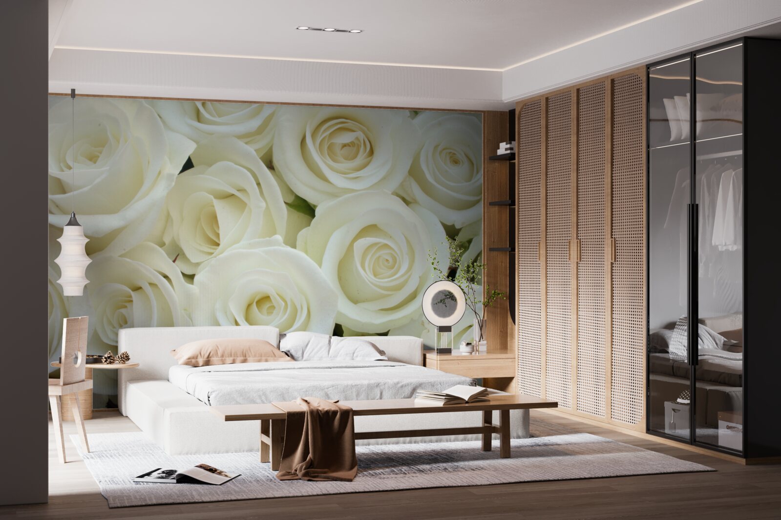 Фотошпалери букет містить білі троянди