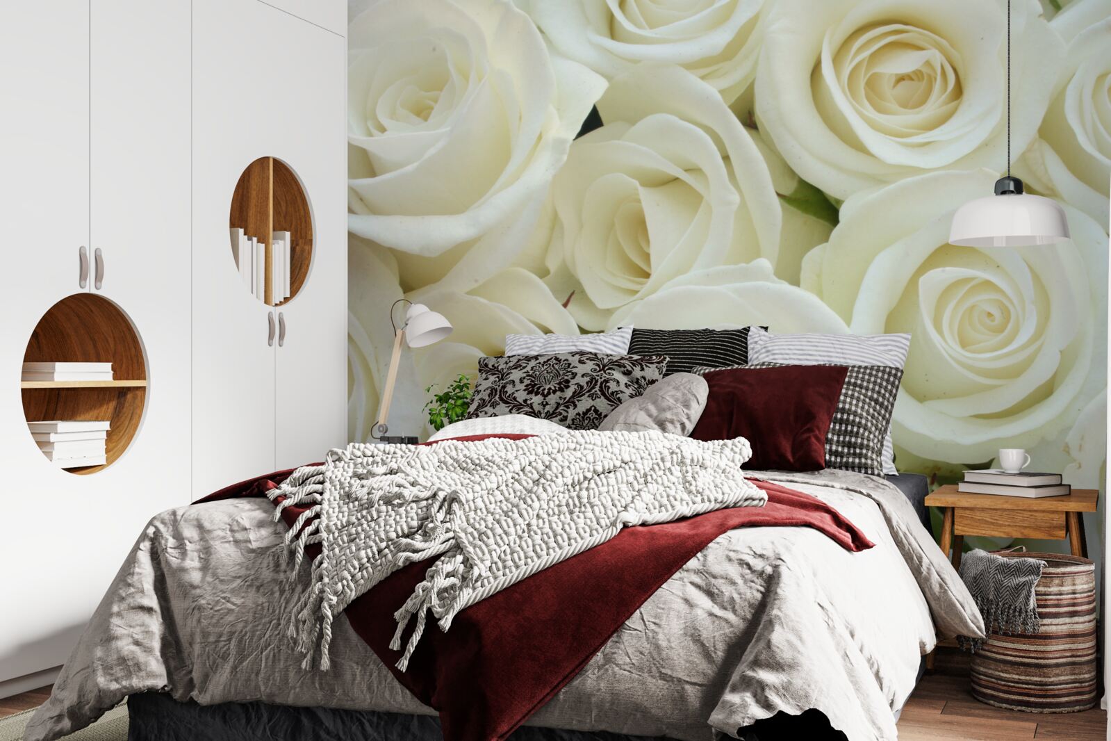 Фотошпалери букет містить білі троянди