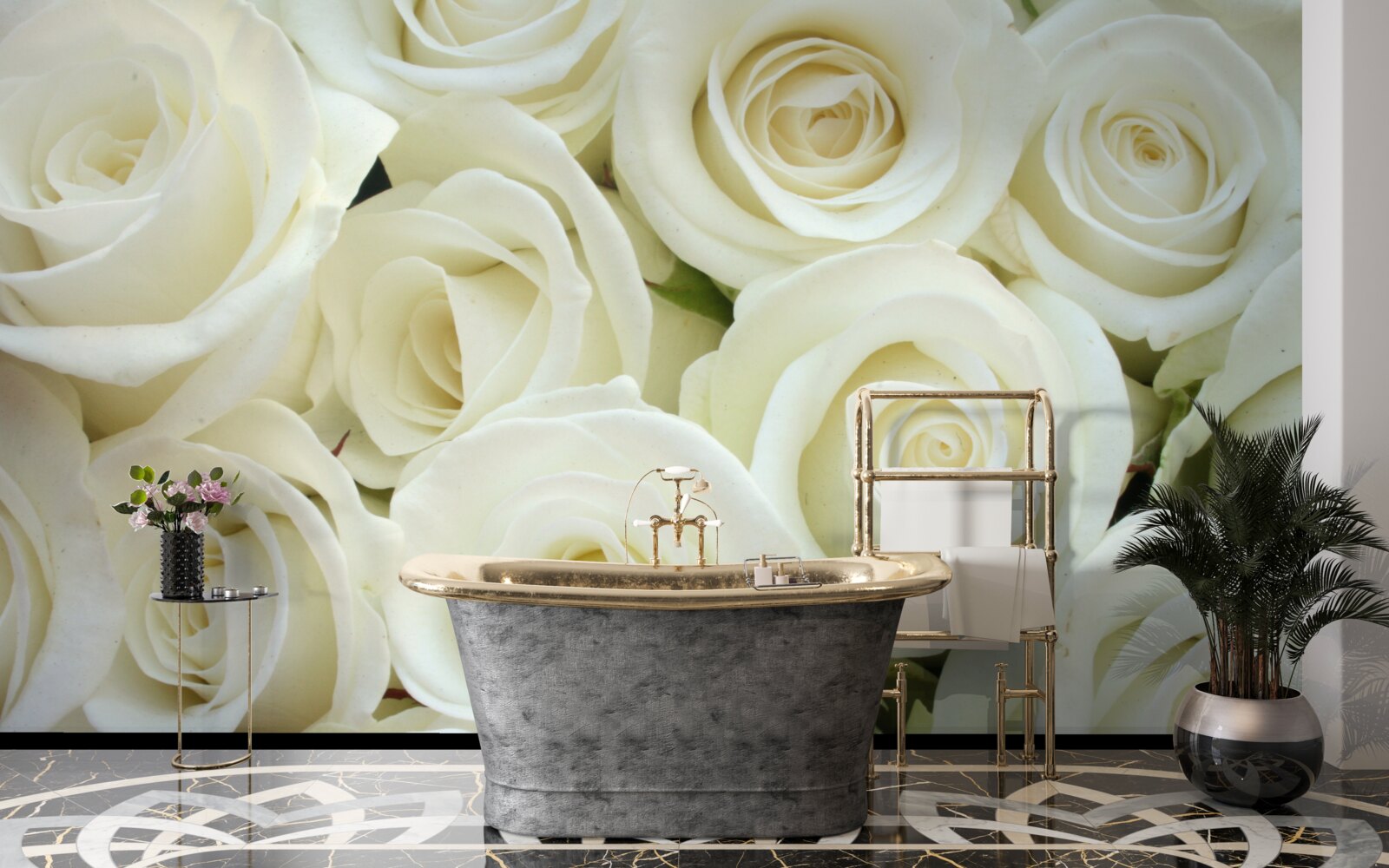 Фотошпалери букет містить білі троянди