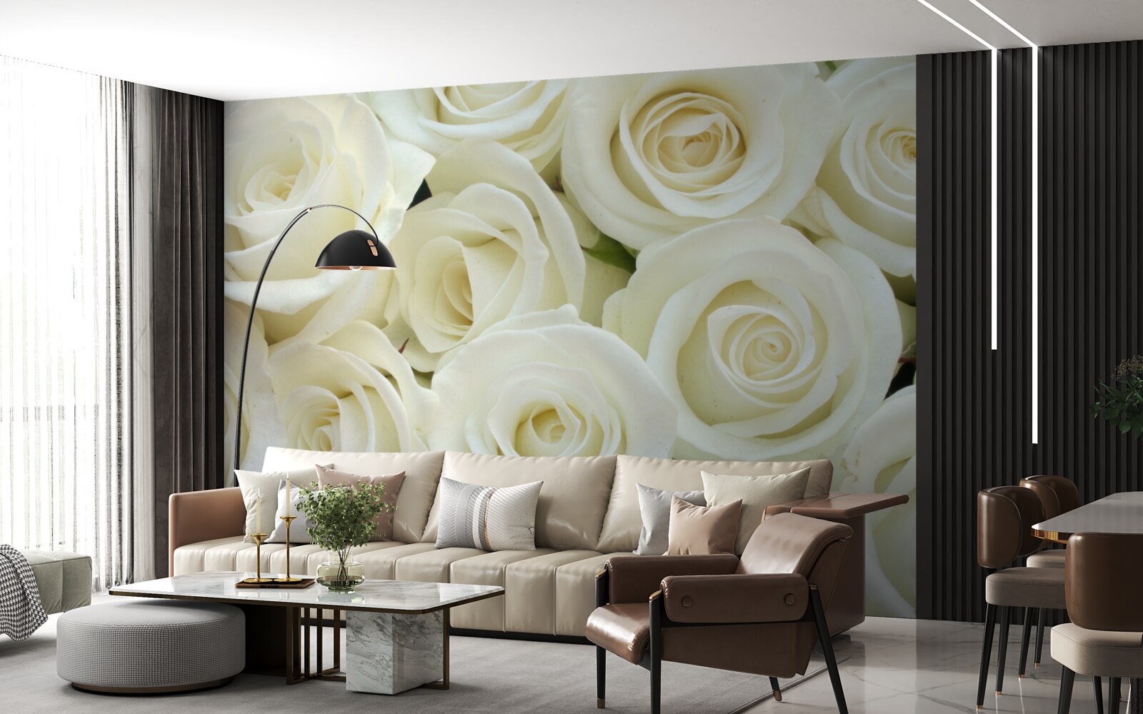 Фотошпалери букет містить білі троянди