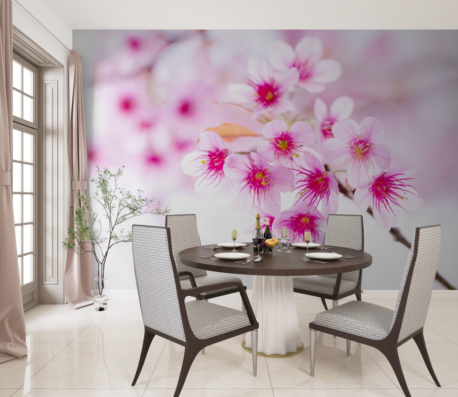 Фотошпалери рожева квітка гілки сакури