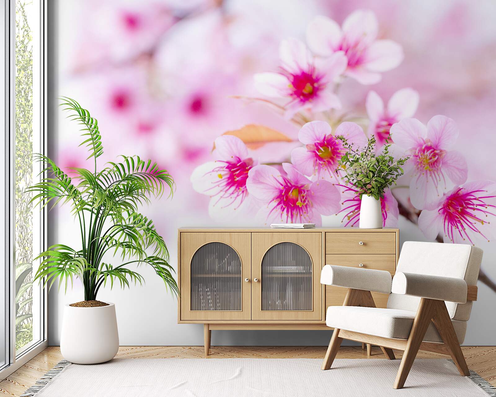 Фотошпалери рожева квітка гілки сакури