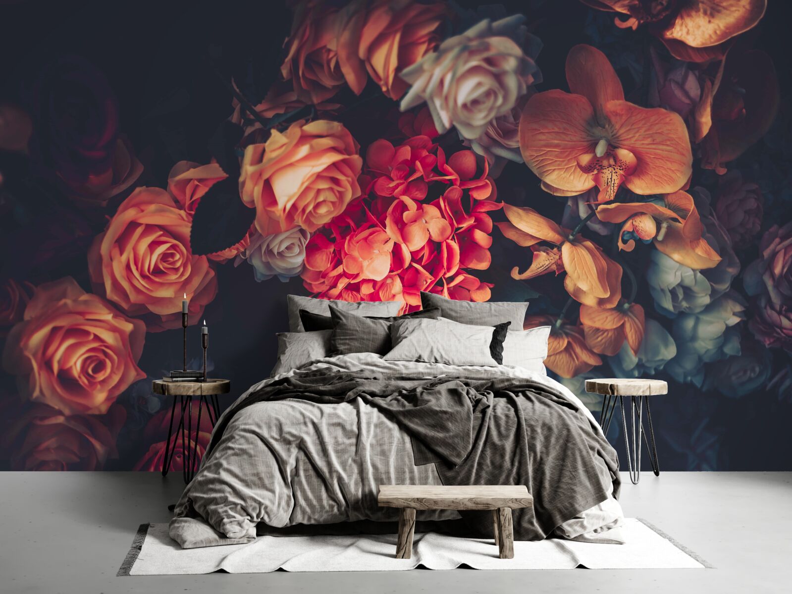 Фотошпалери осіння квіткова композиція у вінтажному стилі