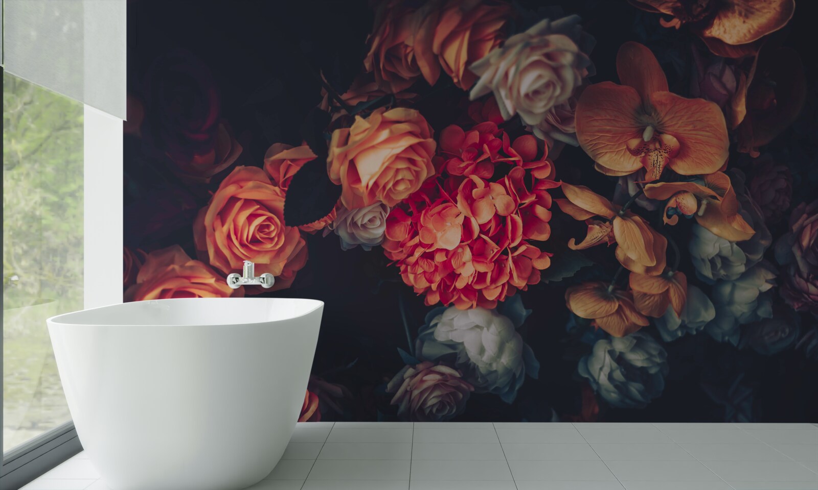 Фотошпалери осіння квіткова композиція у вінтажному стилі