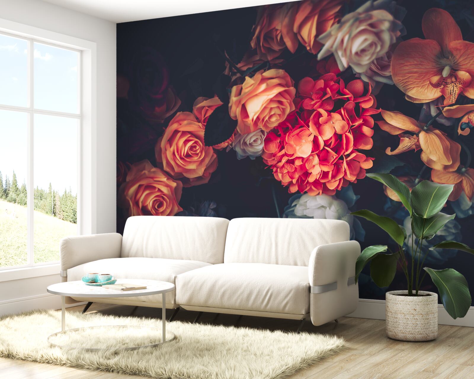 Фотошпалери осіння квіткова композиція у вінтажному стилі