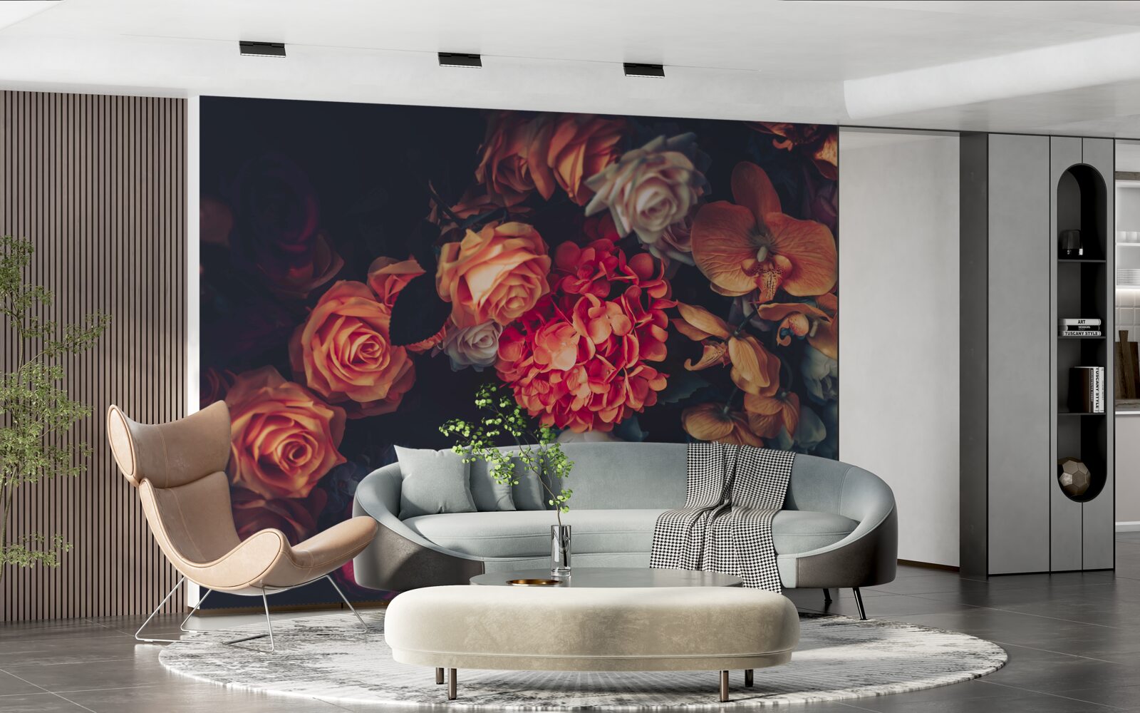 Фотошпалери осіння квіткова композиція у вінтажному стилі