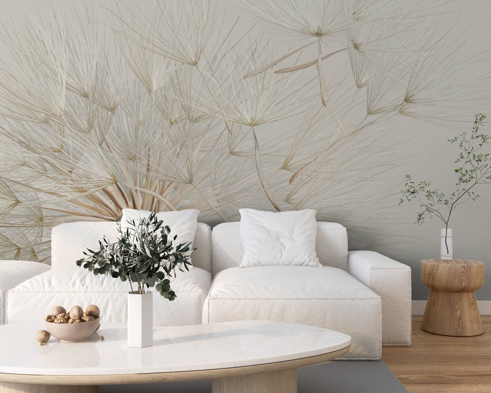 Фотошпалери кульбаби цвітуть під впливом вітру