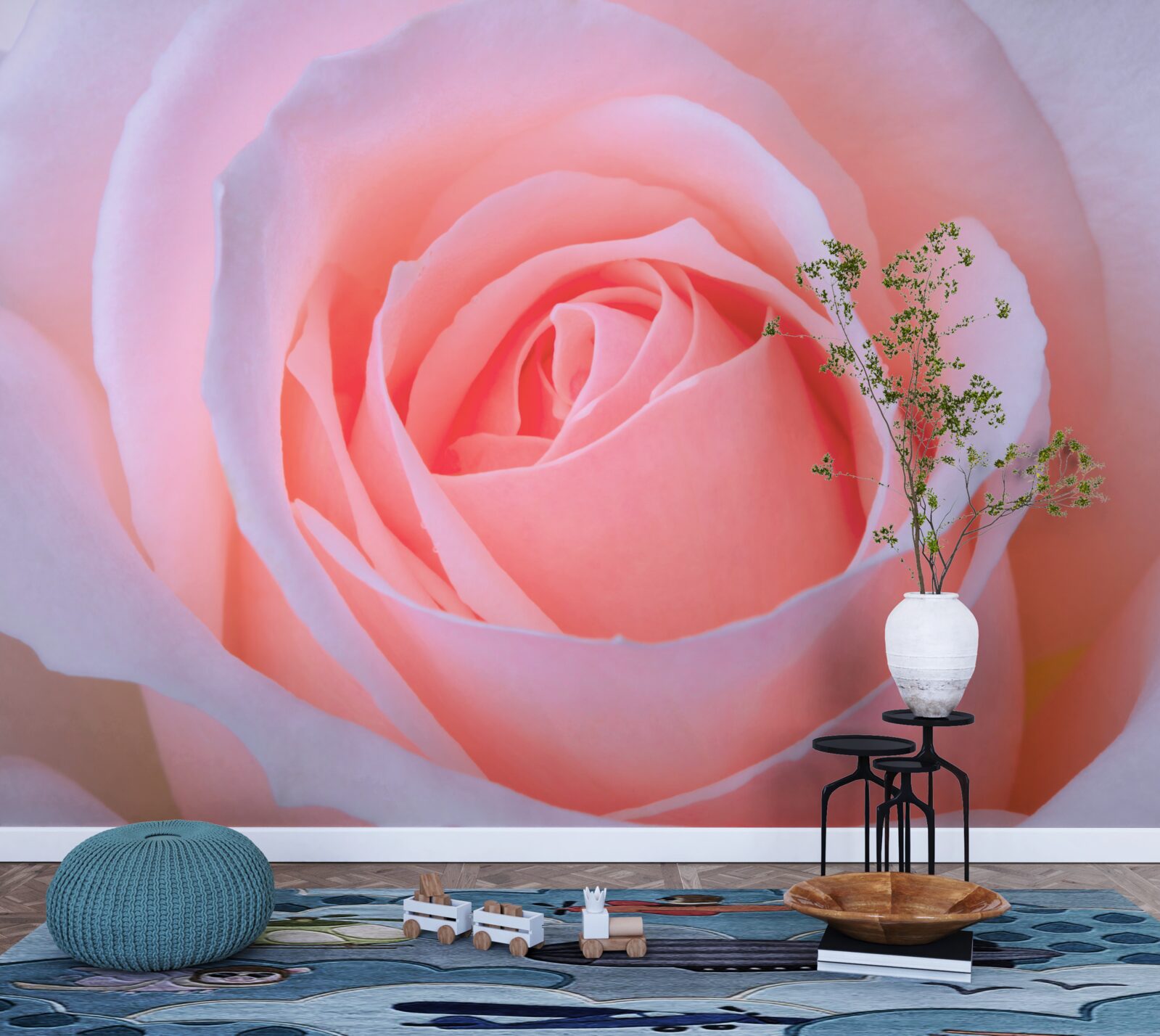 Фотошпалери ніжна троянда з красивими рожевими пелюстками