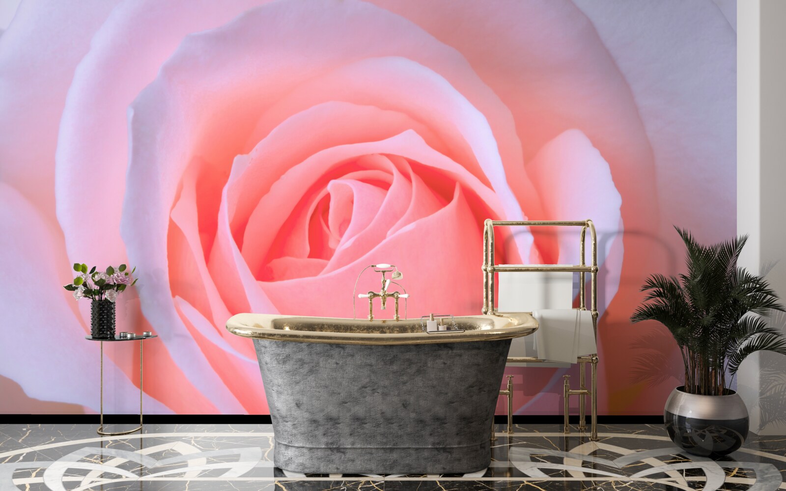 Фотошпалери ніжна троянда з красивими рожевими пелюстками