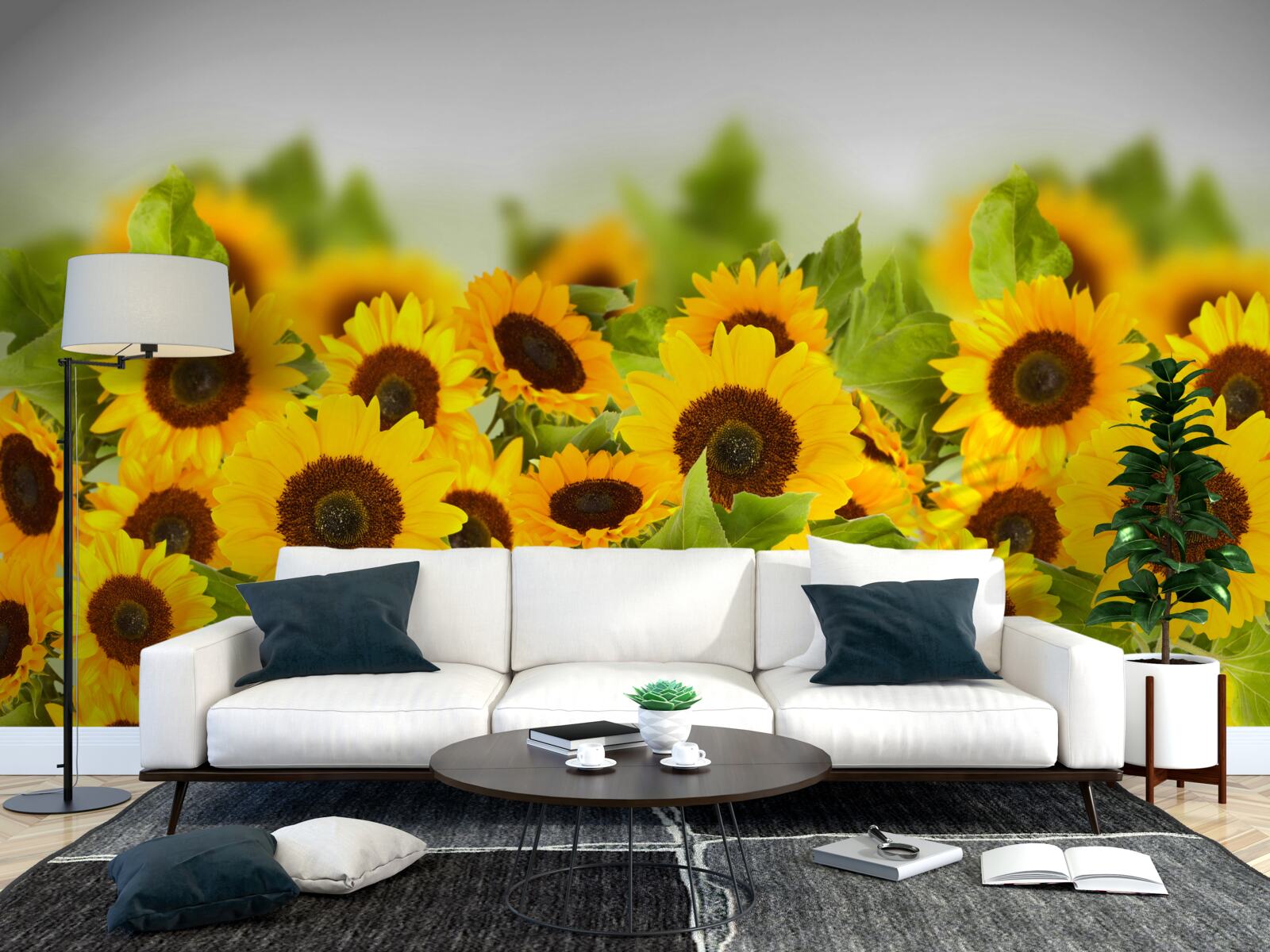 Фотошпалери неймовірна кількість соняшників