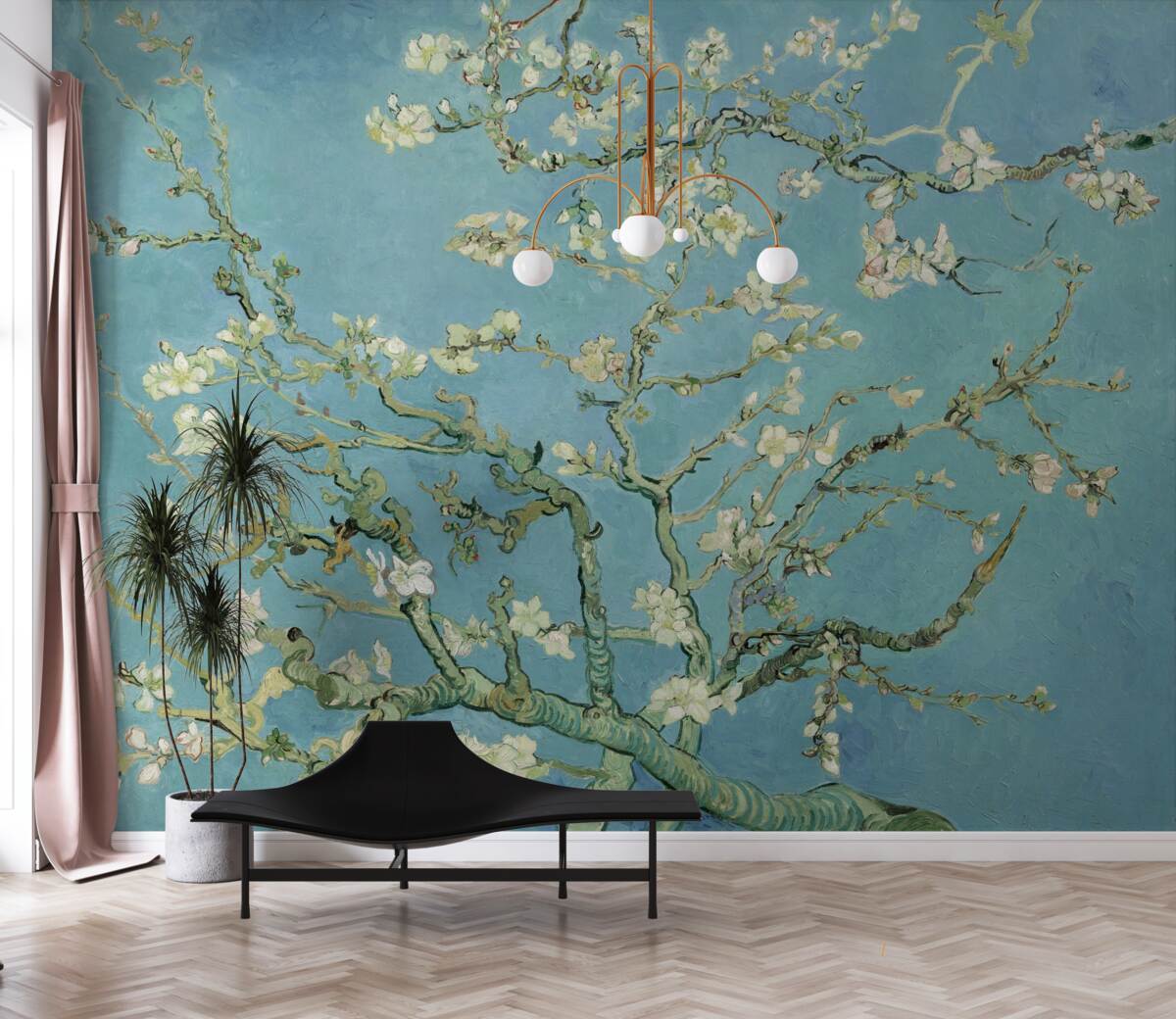 Фотошпалери Білосніжна магнолія на тлі блакитного неба