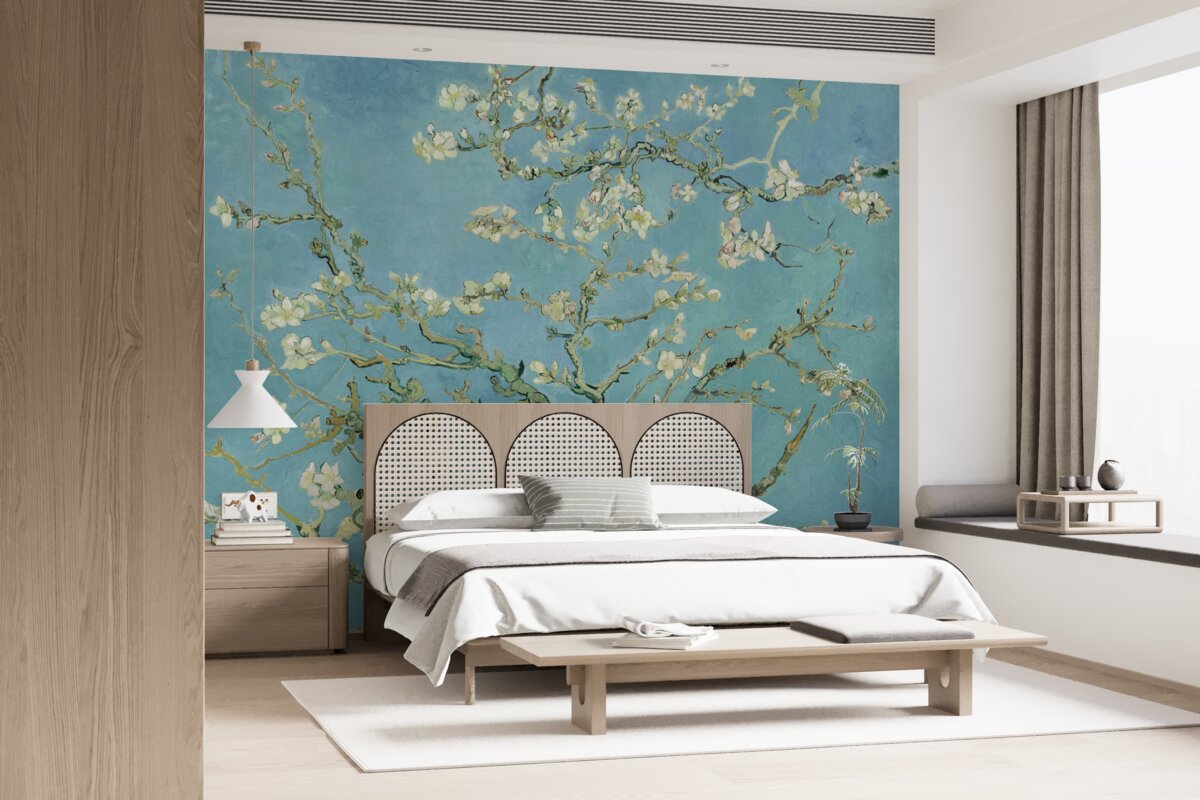 Фотошпалери Білосніжна магнолія на тлі блакитного неба