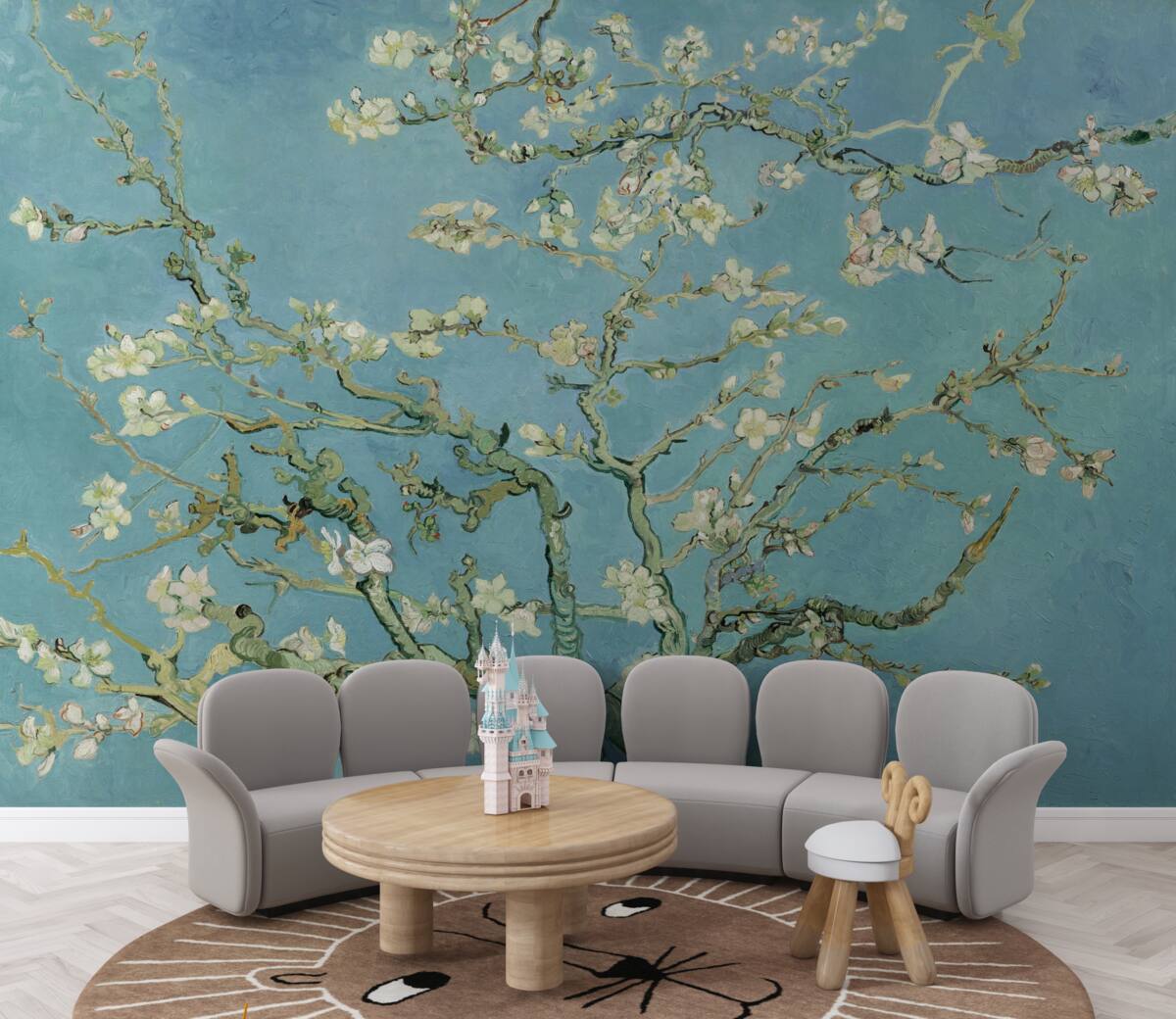 Фотошпалери Білосніжна магнолія на тлі блакитного неба