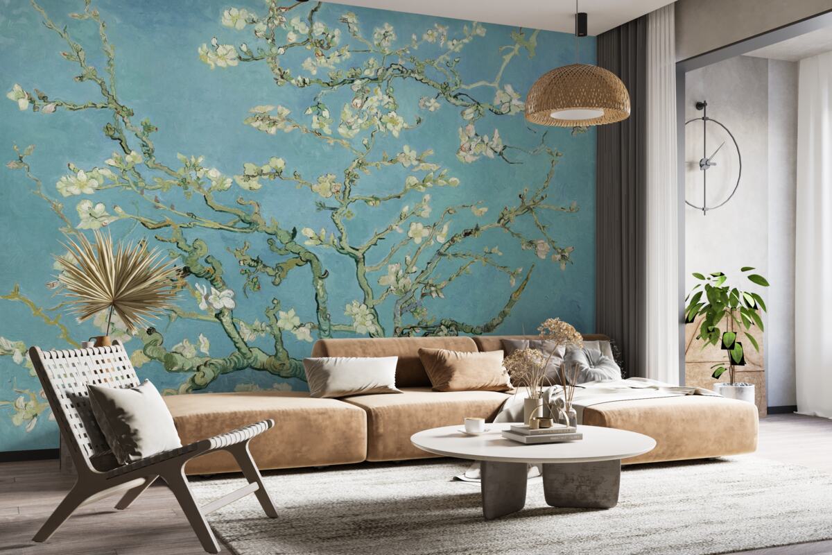 Фотошпалери Білосніжна магнолія на тлі блакитного неба