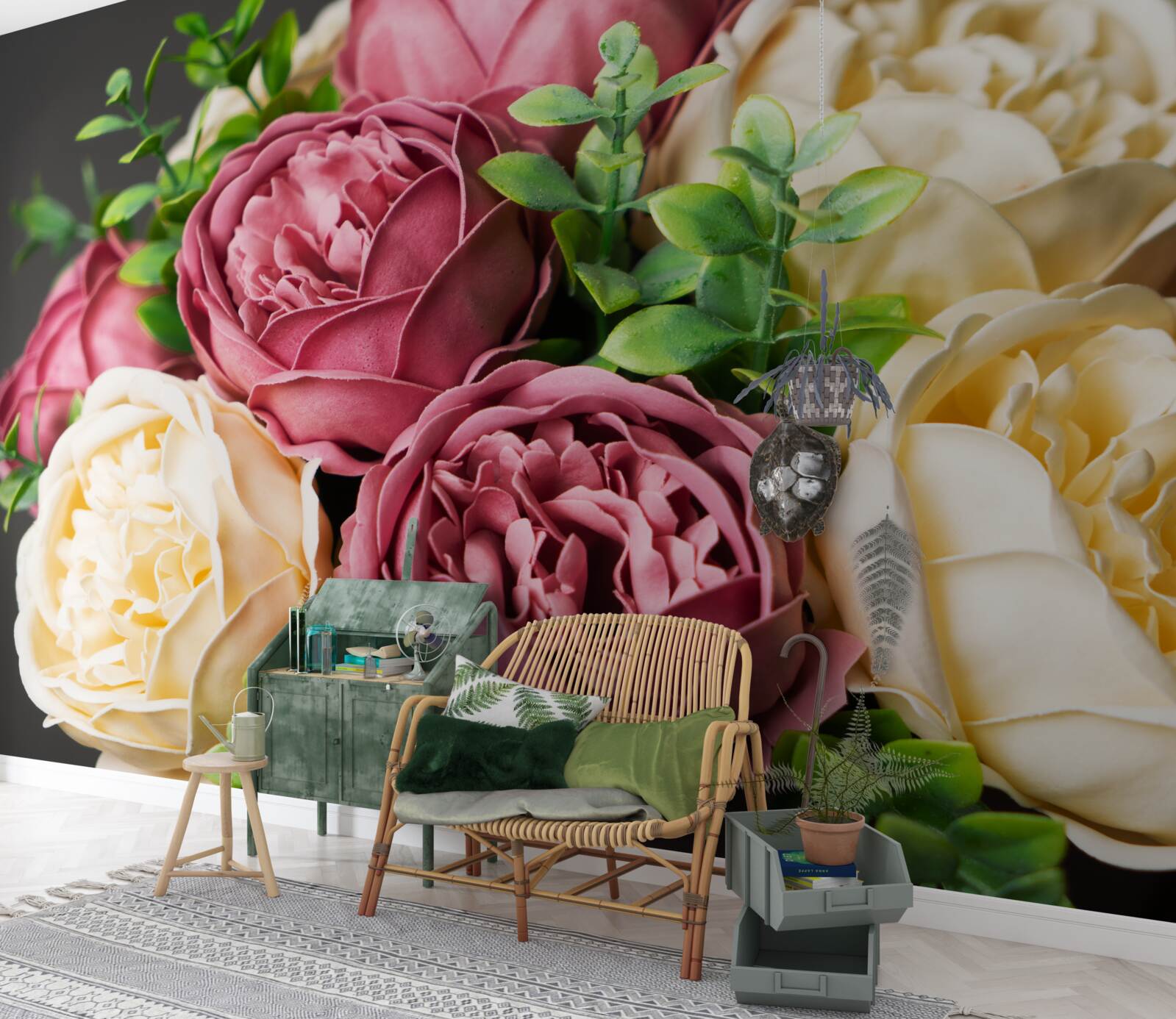 Фотошпалери півонієвий букет троянд