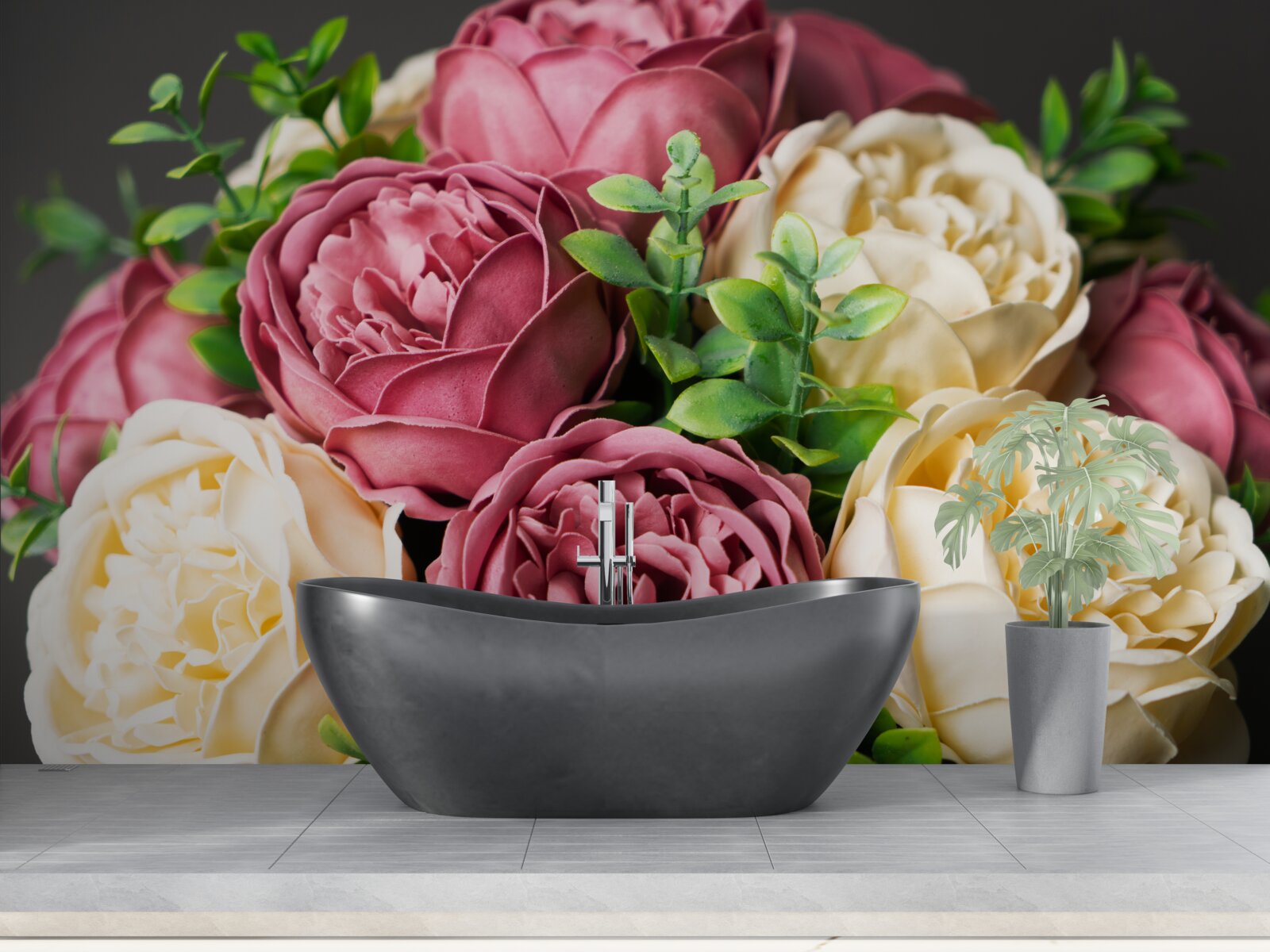 Фотошпалери півонієвий букет троянд