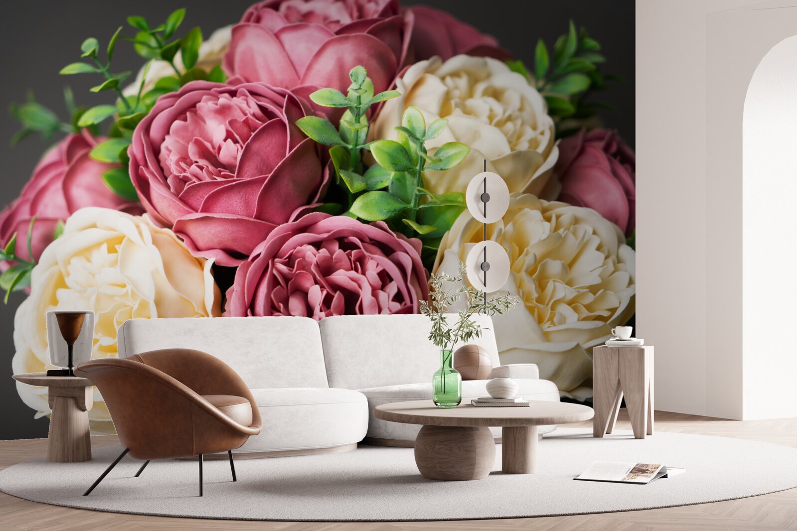 Фотошпалери півонієвий букет троянд