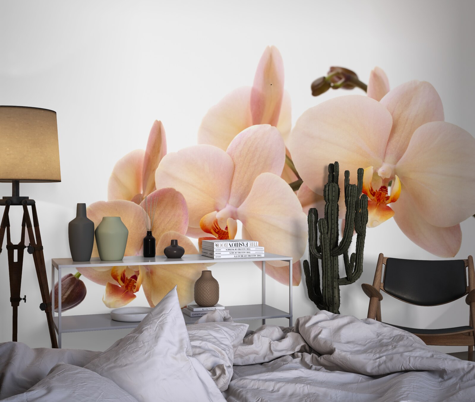 Фотошпалери ізольована гілка персикової орхідеї