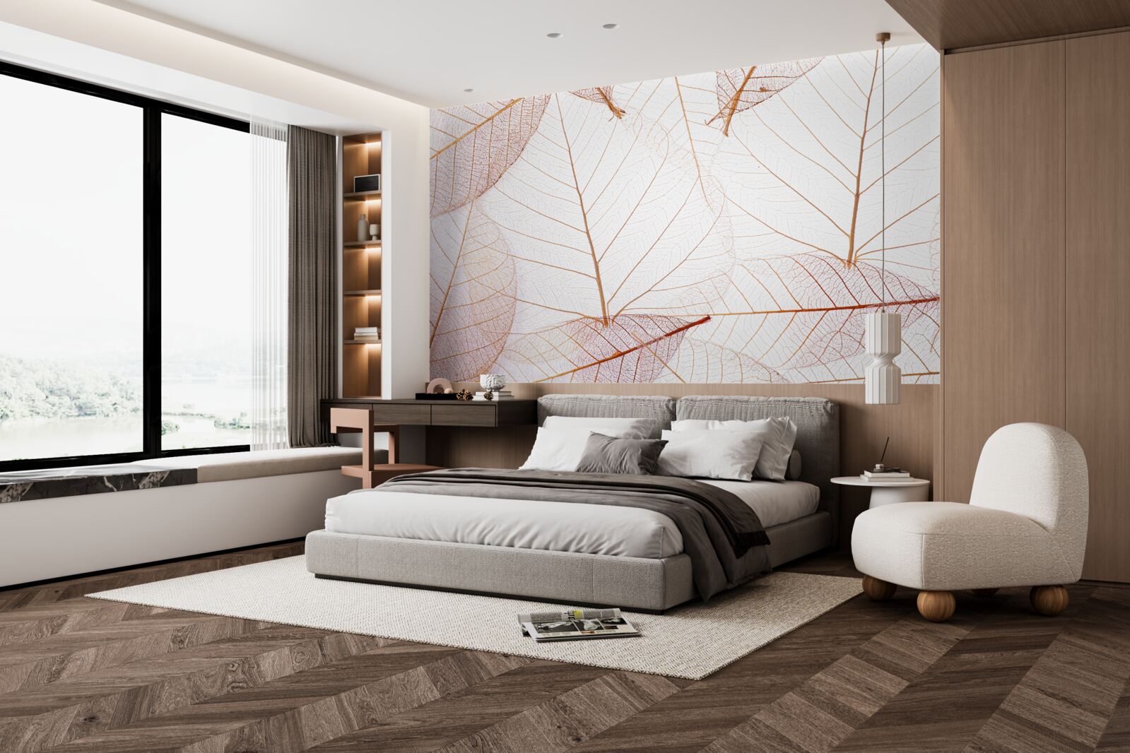 Фотошпалери прозорі простирадла в ніжному рожевому відтінку